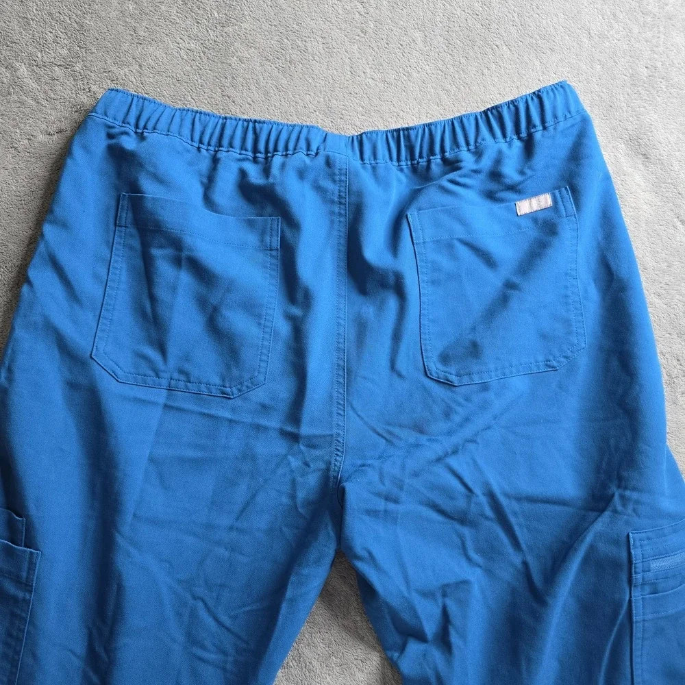 FIGS Cairo Cargo Scrub Pants Mens Large Blue PO# 1652 Technical Collection 32